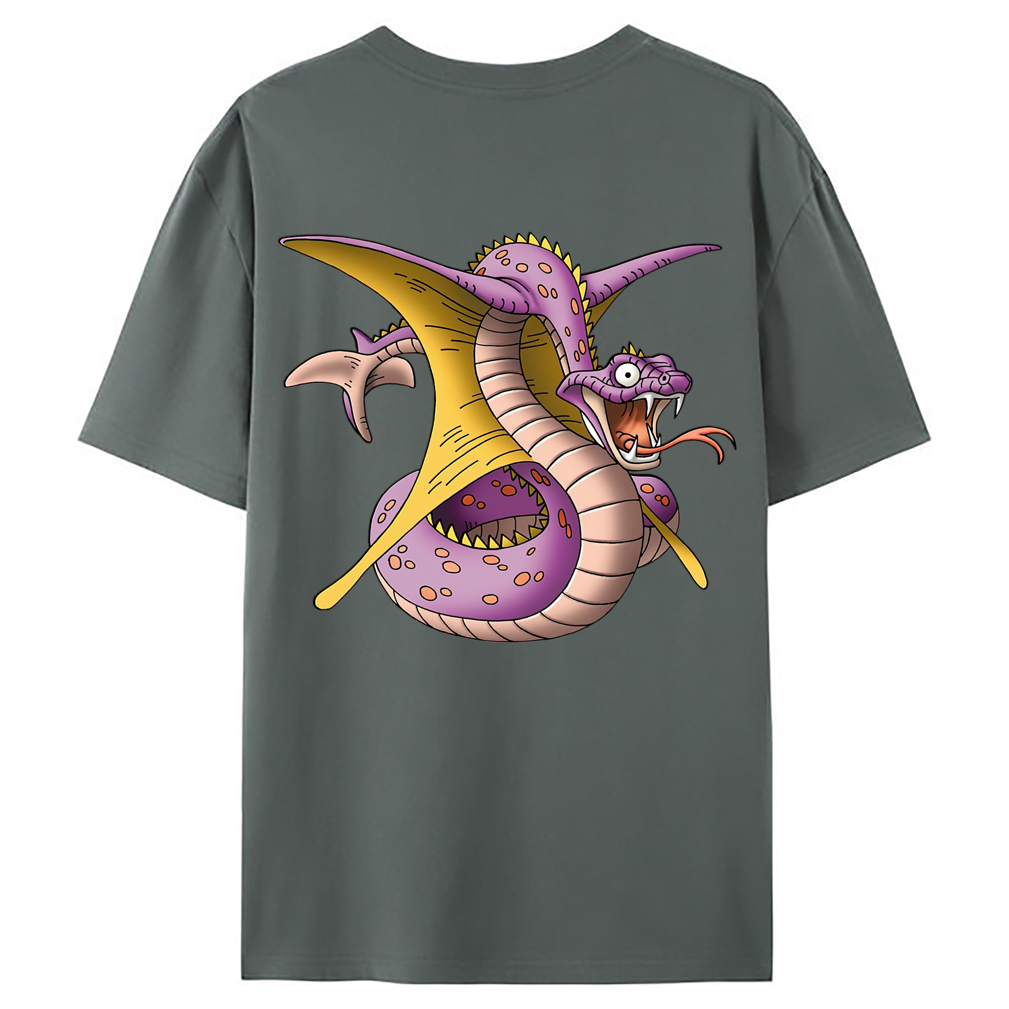（画像用） ドラゴンクエスト Doragon Kuesuto Dragon Quest 綿100％ メンズ半袖Tシャツ（バックプリント） 通気性